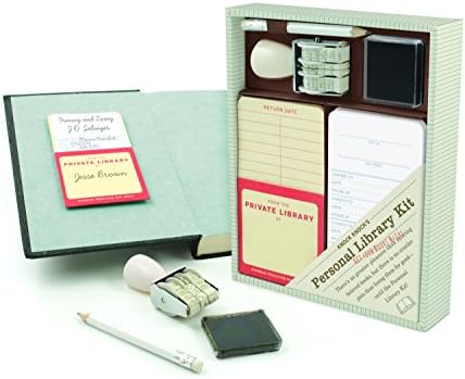 Knock Knock Kit e presente de biblioteca pessoal original para amantes de livros - cartões de checkout de catálogo de cartas, placas