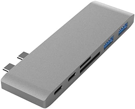Slsfjlkj multifuncional hub USB-C ， hub USB 6 em 1 Tipo-C Adaptador de cubo USB-C DUAL USB 3.0 PORT