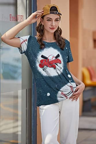 Sfhfy beisebol mama camisa feminina mama letra impressão camiseta softball mãe casual manga curta camiseta camiseta