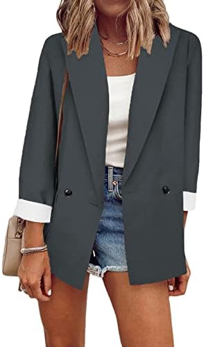 Cardigans de manga longa para mulheres Party Open Casual Fall Polyester Button Down Overcoat Lapeel Super Soft Fit
