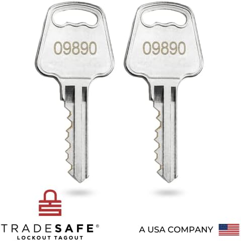 Conjunto de bloqueios de etiqueta de bloqueio do TradeSafe - 10 caderlos azuis com teclados azuis, 2 chaves por bloqueio, lotas compatíveis com OSHA para bloquear estações de etiquetas, grau premium