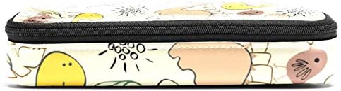 Bolsa de caneta de capa de lápis de couro com zíper-de-dinossauros e folhas com zíper com zíper saco de armazenamento de saco de