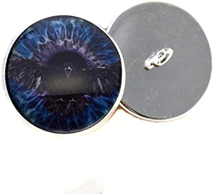 Dark Raven Purple & Blue Viking Glass Eye Cabochons Costure os botões de olhos de vidro com loop para esculturas macias de animais