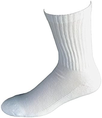 Dryons Men umidade Wicking White Crew Acrylic Socks - 12 pares - feitos nos EUA