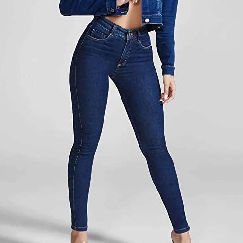 Calças Ethkia para Mulheres Plus Size Mulheres outumn e inverno Slim Forma calça pequena calça jeans Mulheres jeans Alongamento