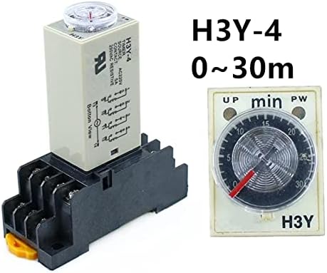 Nunomo 1PCS H3Y-4 0-30M Power OnTime Time Timer DPDT 14PINS H3Y-4 DC12V DC24V AC110V AC220V