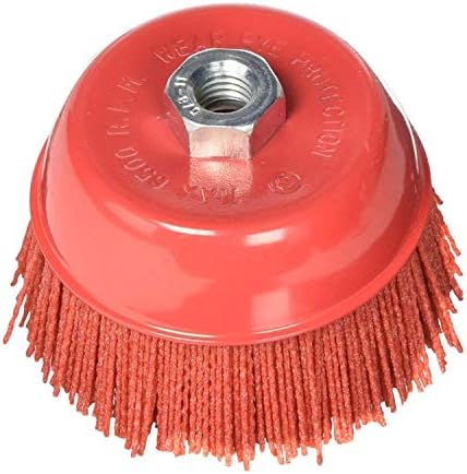 Liner de aler de alerta abrasiva 180 Grit Nylon Bristle Cup Pincel - 4 polegadas - Seguro para uso em metal, madeira, alumínio