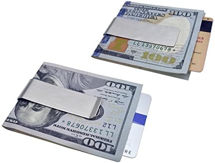 Clipe de dinheiro aço inoxidável, Sourceton 4 Pack Slim Cartet, titular do cartão de crédito, carteira minimalista - prata