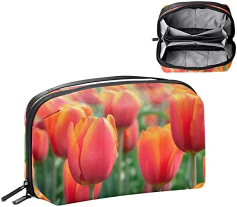 Bolsa de maquiagem de flores de unicórnio mágico para bolsa portátil de transmissão portátil para saco de beleza de higiene