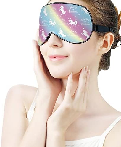 Unicórnio mágico com máscara de olho em estrela vendência com bloqueio de cinta ajustável Blinder leve para viajar para dormir