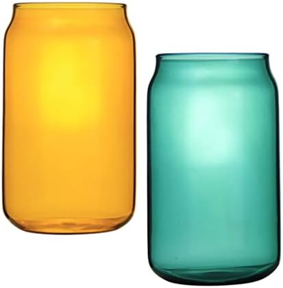 Canecas de café de casal de vidro: 2pcs de bebida clara de cerveja Copo de leite
