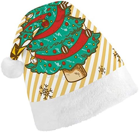 Chapéu de Papai Noel de Natal, linda árvore de Natal verde de Natal chapéu de férias para adultos, Unisex Comfort Christmas Hats for New Ano Novo
