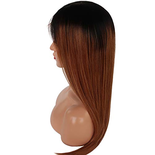 Peruca ombre peruca de cabelo humano para mulheres negras Duas cores de lda de renda de renda de renda de renda brasileira de cabelo