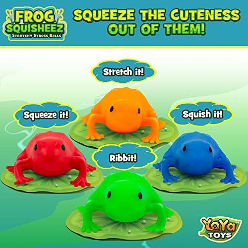 Yoya Toys Frog Squisheez Sishy Stress Relief Balls | Brinquedos elásticos em forma de animal para meninos, meninas e adultos