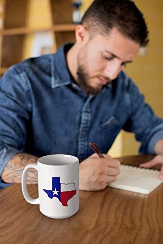 Esboço do estado do Texas com caneca de café sobreposição de bandeira | Texas Pride | Sobreposição de Estado de Estado Lone
