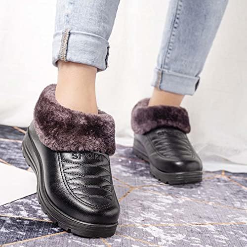 Sapatos de algodão feminino Moda Moda Plush Botas de inverno Plataforma de neve não deslizamento Botas de tornozelo