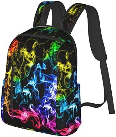 Mochila de fumaça de arco -íris psicodélico Ecvcdais, 14,7 polegadas, laptop de negócios de ombros de ombros de mochila de viagem para