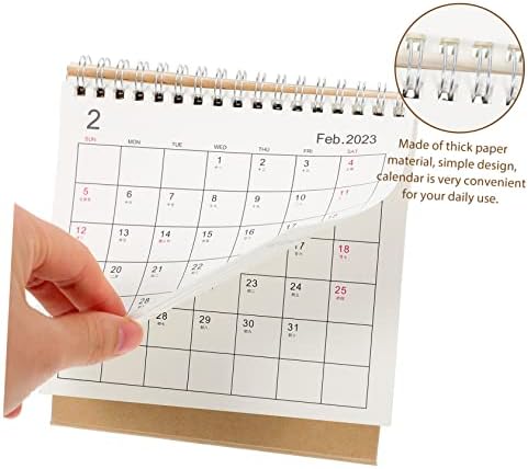 ABOOFAN 4PCS 2023 Mesquisa de calendário do estilo muyin Decoração de mesa de pé calendário minimalista Decoração