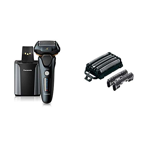 Panasonic Arc5 Molhado/seco barbeador e aparador elétrico para homens, cabeça de pilotagem flexível e limpeza automática com