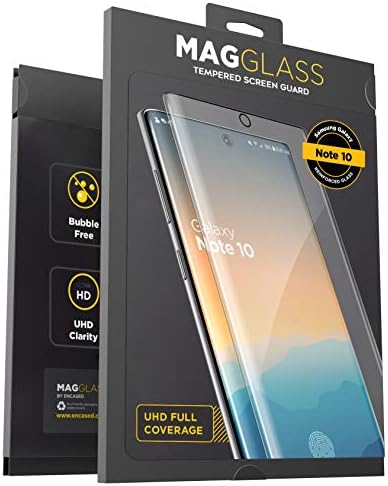 Magglass Galaxy Note 10 Protetor de tela de vidro temperado com compatibilidade de exibição de impressão digital - Anti Bubble UHD Clear Cobertura completa Guarda de tela para Samsung Note 10