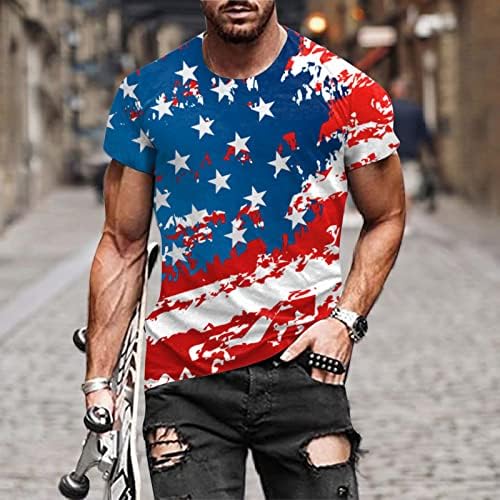 Camisetas patrióticas de Ruiruilico para homens 4 de julho America Flag de verão Camisetas de mangas curtas de verão Relax