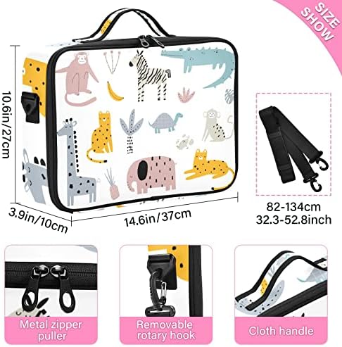 RPLife colorido Bolsa de maquiagem de animais portátil Caixa multifuncional de bolsas cosméticas com bolsa de higiene pessoal com zíper