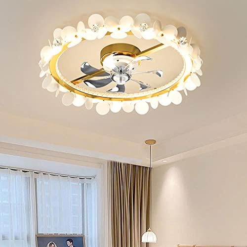 Ibalody Modern Creative Teto Fan com luzes de fã de mudo de ouro nórdico leves LED LED LUZ DE TELO DE TETO DIMPLAÇÃO