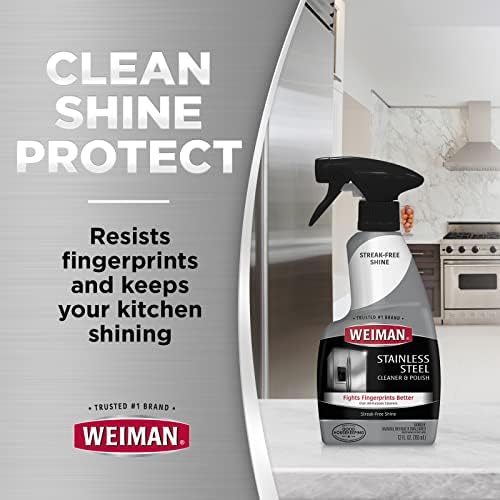 Weiman Aço inoxidável Limpador e polimento - 22 onças [6 pacote] - protege os aparelhos de impressões digitais e deixa um brilho sem estrias para a máquina de lavar de louça de geladeira, etc.