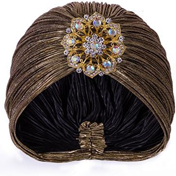 Vijiv feminino vintage lurex knit grisões de turbante chapéus para o coquetel da década de 1920