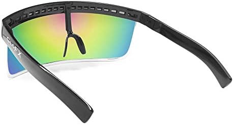 Glofx Visor Sunglasses - Rainbow Mirror - Esfreto de face futurista de grandes dimensões Mono Galactic Invader Sunglasses