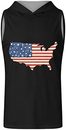 Camisas de vestido de verão bmisEgm para homens Mens Independence Day Digital 3D Bandeira Impressão com capuz com capuz