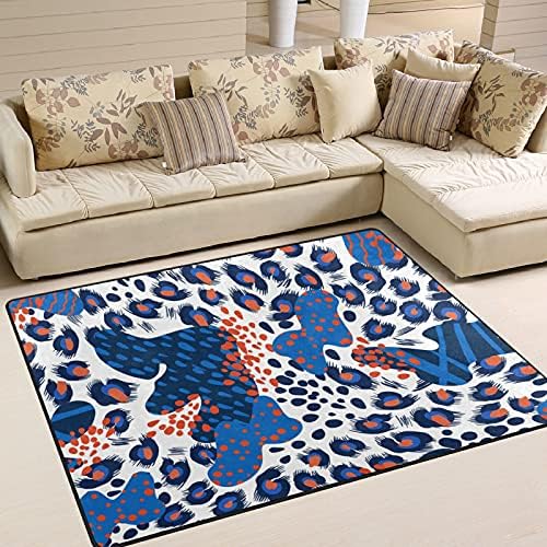 Baxiej Blue Leopard Pattern Padrão de grande área macia tapetes berçário Playmat tape