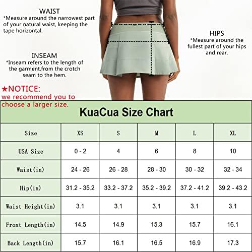 Saias de tênis plissadas femininas de Kuacua Skorts atléticos de gola alta com shorts 3 bolsos que executam saia esportiva de