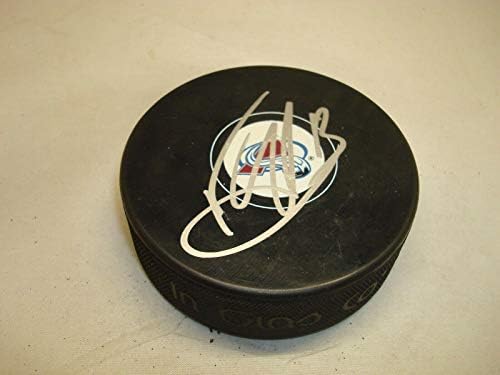 Freddie Hamilton assinou o Colorado Avalanche Hockey Puck autografado 1A - Pucks autografados da NHL