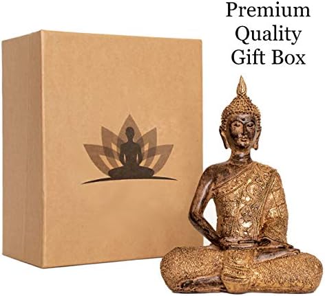 Estátua de Buda de Meditação Surtada 8 na caixa de presente premium