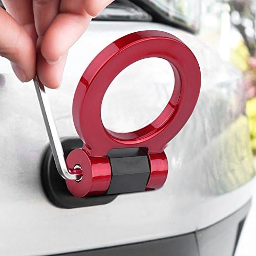 Decoração de gancho de reboque de carro qiilu, gancho de reboque Kit Bumper Trailer Sticker Decorações de carros Adesivo para acessórios externos de automóveis Vermelho