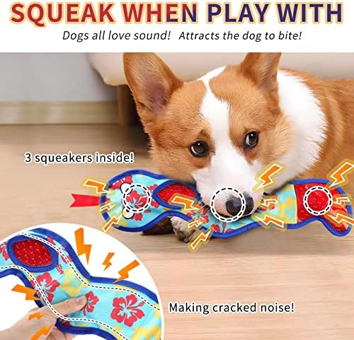 Yoogao Pet Nenhum brinquedo de cachorro de enchimento, brinquedos de cães de snake sem coisas com squeaker, brinquedo de