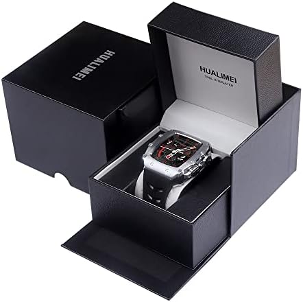 Kit de modificação Bholsa Case de metal+alça para as bandas da Apple Watch Series 8 7 45mm Correa Iwatch Band 44mm 45mm pulseira de borracha pulseira