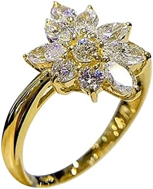 Homens anéis moda pequena dourada fresca criativa Flor Micro Conjunto de Jóias de Zircão Proposta de Aniversário de Jóias Presente Anel de noiva