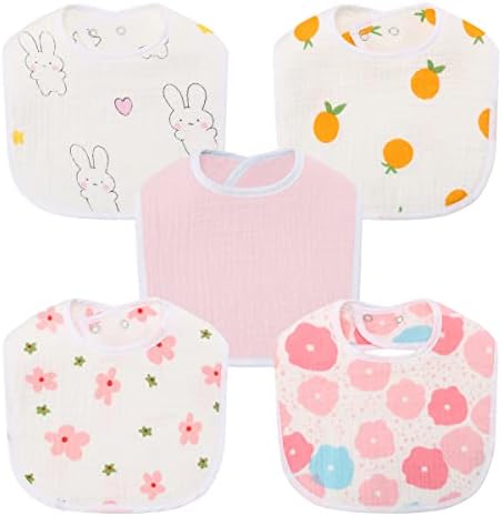 Muslin de 5 bolos de musselina para meninos meninos, babadores baby babadores, babador de babador no recém-nascido