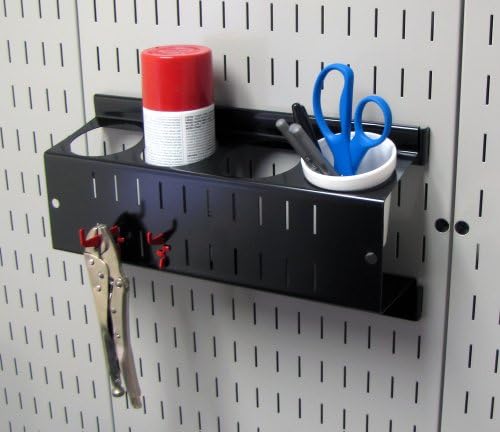 Spray de spray de pigboard de controle de parede Suporte de suporte e aerossol pode organizar para controle de parede Pegboard e Slotted Tool Board - Black