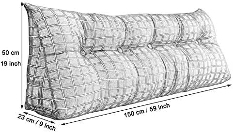 Almofadas de cunha de Karnado para pós -cirurgia de travesseiros longos de sofá longos para a sala de estar Leitura de travesseiros para sentar na cama adulto sofá de cama extra grande