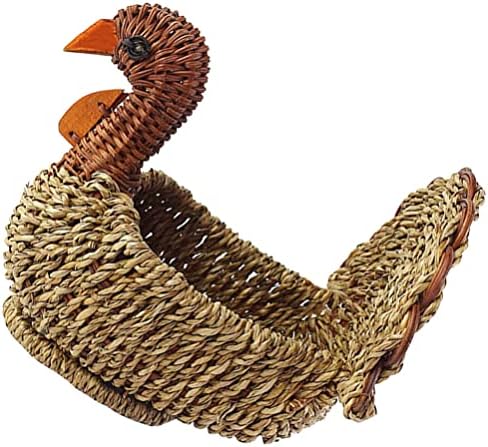 Cesta de palha de cabilock, cesta de peru em forma de armazenamento cesta de pão por servir cesta de vime de cesta de
