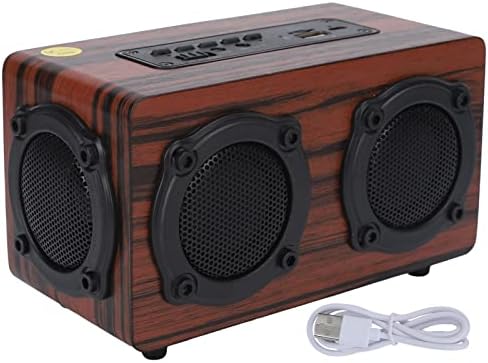 Alto -falante Bluetooth de madeira de Ashata, alto -falantes bluetooth vintage portátil orador retro sem fio Wood Alto,