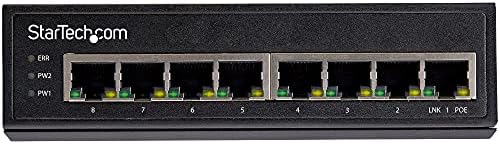 Startech.com Industrial 8 Port Gigabit Poe Switch - 30W - Switch de energia sobre Ethernet - GBE POE+ Switch não gerenciado - Switch de rede de gigabit de alta potência de alta potência IP -30/ -40C - 75C