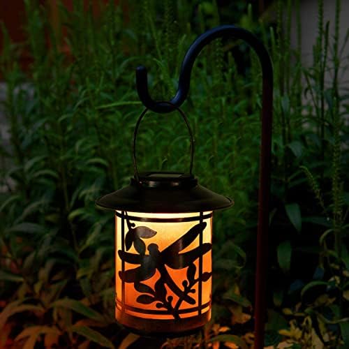 Lanterna solar Lights Outdoor, Dragonfly Metal à prova d'água Luzes solares penduradas decorativas para jardim, pátio, pátio