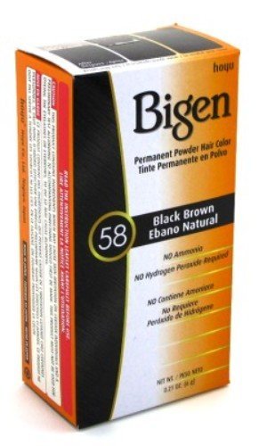 Bigen, cor de cabelo permanente em pó, 59 preto oriental, 0,21 onças