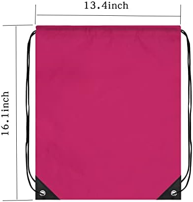 Theresduet 25 bolsas de mochila de cordão de embalagem, mochila de cordão a granel, sacos de cordão de poliéster para armazenamento esportivo, rosa quente