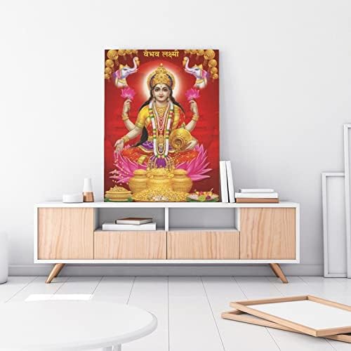 Deidade Hindu Deidade Arte da parede Lakshmi Lotus Seat Goddess Wall Art Arte religiosa Arte da parede Posters Impressões