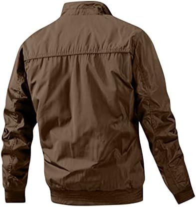 Jaquetas esportivas para masculino clipe de algodão reversível masculino de colorido de cor sólida com zíper de gola colar jaquetas